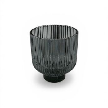 świecznik na tealight szary ryflowany