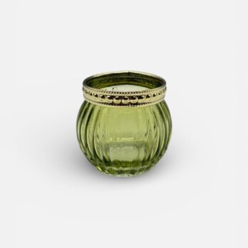 świecznik na tealight zielony ze wzorem